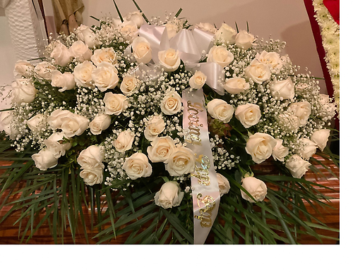 White Roses Casket Spray