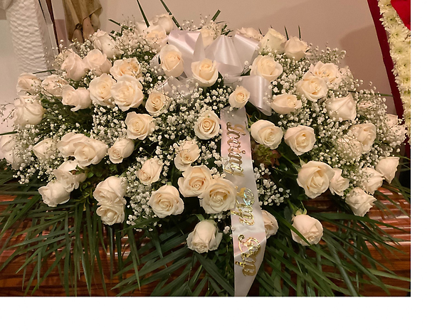White Roses Casket Spray