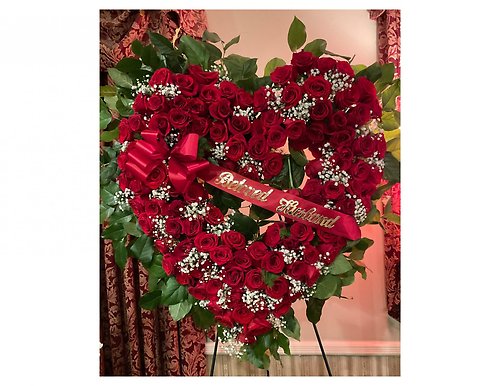 Red Rose and Babies Breath
