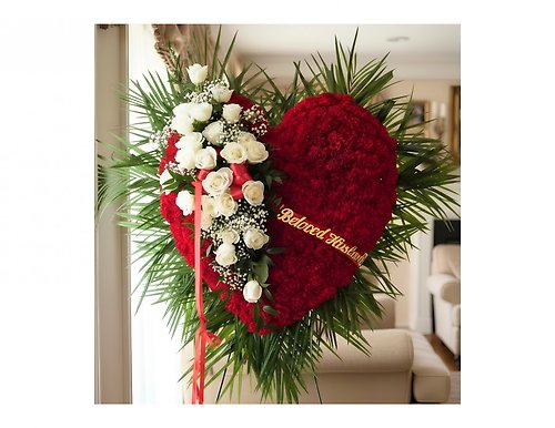 Red Carnation White Rose Overcast