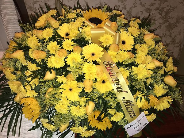 All Yellow Flowers Casket Spray