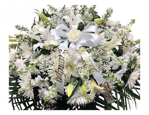 White Daisy Casket Spray