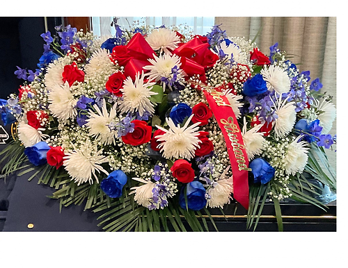 Red, White and Blue Casket Spray