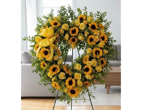 Sunflower and Yellow Roses