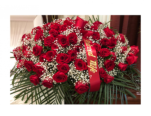 Red Roses Casket Spray