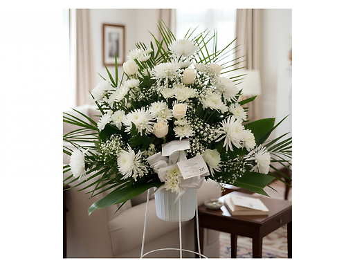 All White Roses and Pomps